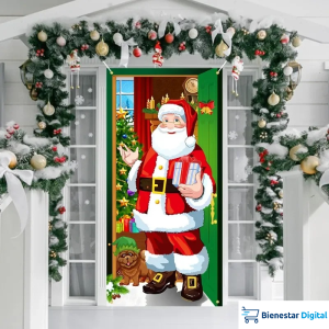 Decoración de fondo de Navidad de Año Nuevo, Fondo de puerta de Navidad